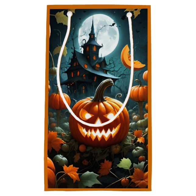 Petit Sac Cadeau Citrouille mal (Devant)