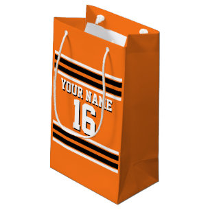 Petit Sac Cadeau Citrouille Orange Blk Team Jersey Numéro personnal