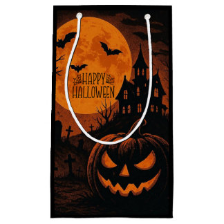 Petit Sac Cadeau Citrouille vintage classique Joyeux Halloween