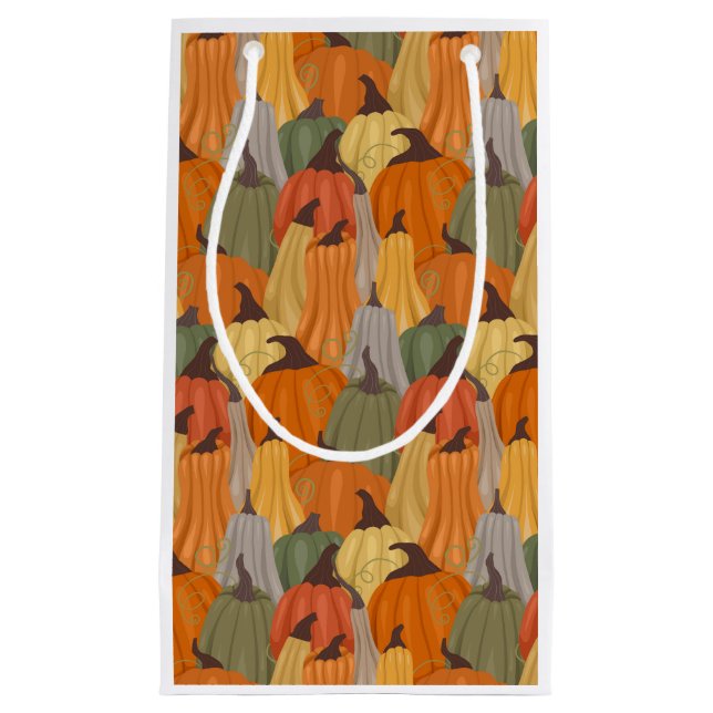 Petit Sac Cadeau Citrouilles cosy (Devant)