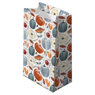 Petit Sac Cadeau Citrouilles d'automne et feuilles d'automne Motif