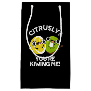 Petit Sac Cadeau Citrusly, tu me rends fou Fruit Pun Dark BG