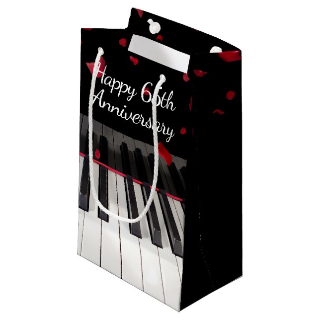 Petit Sac Cadeau Clavier pour piano 65e anniversaire (Devant Angle)