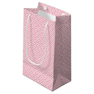 Petit Sac Cadeau Clé grecque rose pâle Motif