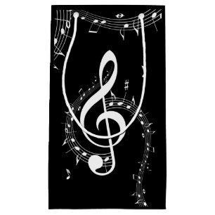 Petit Sac Cadeau Climacic G Clef Music Black