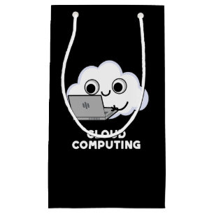 Petit Sac Cadeau Cloud Computing Ordinateur Météo Pun Dark BG