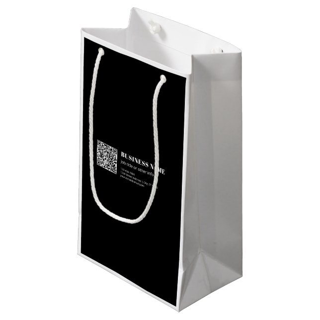 Petit Sac Cadeau Code QR personnalisé & Texte rétro-moderne modifia (Devant Angle)