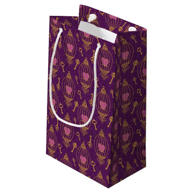 Petit Sac Cadeau Coeur-clé-motif (Dos Angle)
