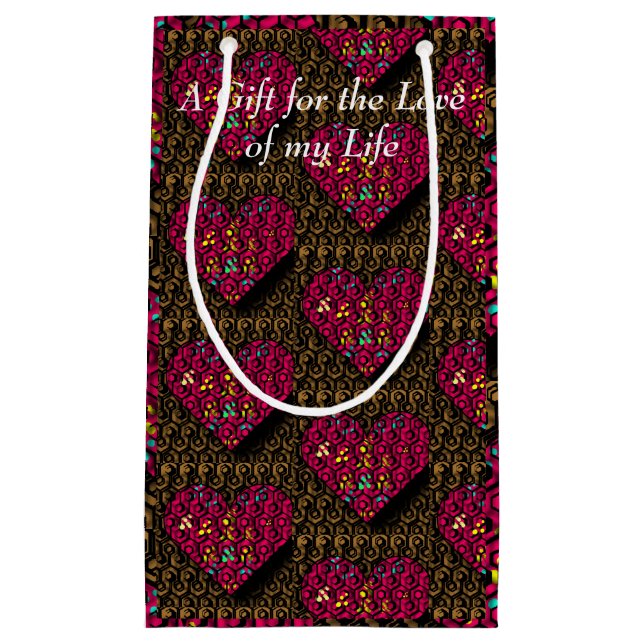 Petit Sac Cadeau Coeur piégé dans les chaînes Romantique (Devant)