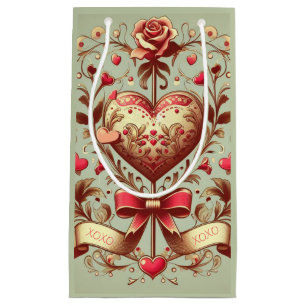 Petit Sac Cadeau Coeur vintage Valentine's day xoxo