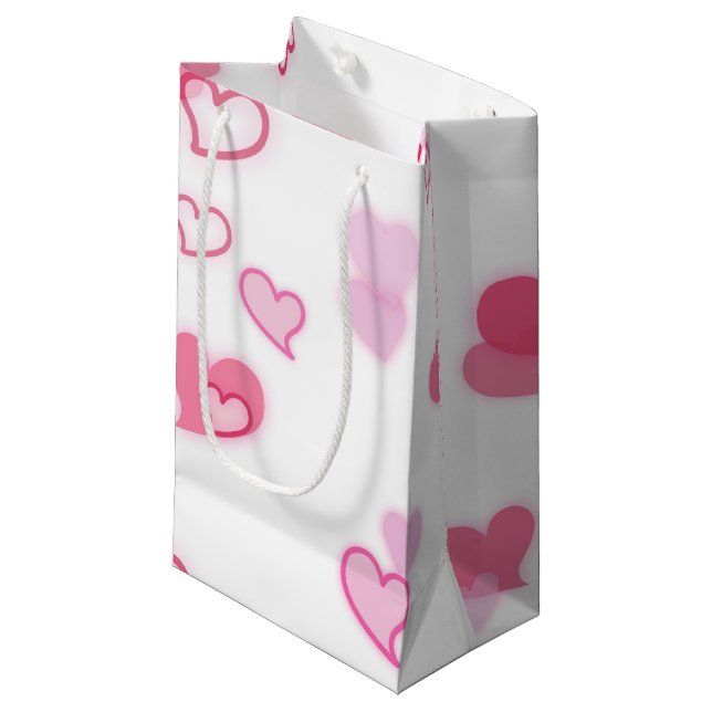 Petit Sac Cadeau Coeurs (Devant Angle)