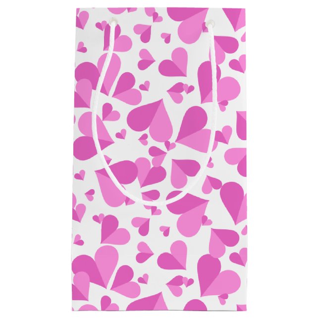 Petit Sac Cadeau Coeurs Confetti rose (Devant)