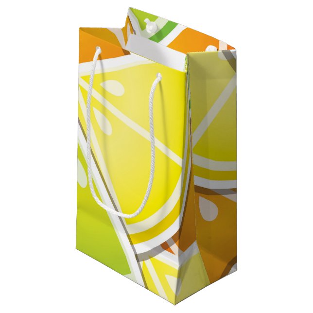 Petit Sac Cadeau Coincés d'agrumes funky (Devant Angle)