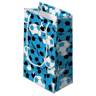 Petit Sac Cadeau Collage de ballon de football de bleus layette
