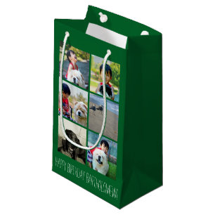 Petit Sac Cadeau Collage vert personnalisé d'image de mosaïque de