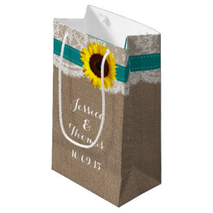 Petit Sac Cadeau Collection de Mariages de tournesol rustique - Tur