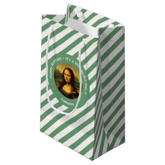 Petit Sac Cadeau Collection Leonardo da Vinci Mona Lisa (Devant Angle)