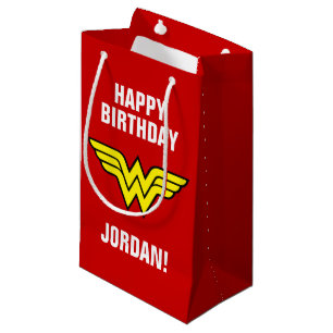 Petit Sac Cadeau Comics DC Logo Wonder Woman Joyeux anniversair