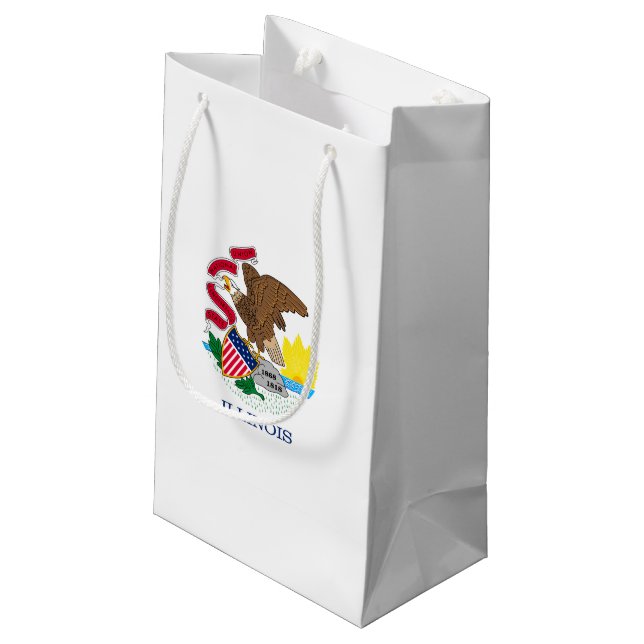 Petit Sac Cadeau Conception de drapeau d'état de l'Illinois (Dos Angle)
