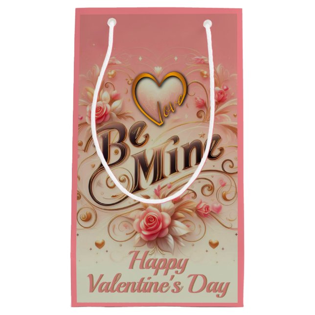 Petit Sac Cadeau Conception de la Saint-Valentin Sois Mienne avec C (Devant)