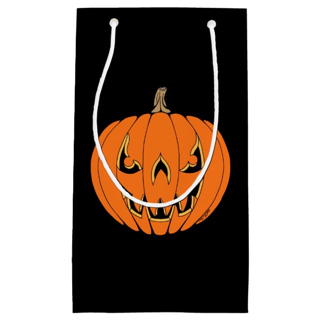 Petit Sac Cadeau Conception d'Halloween citrouille effrayante Jack- (Devant)