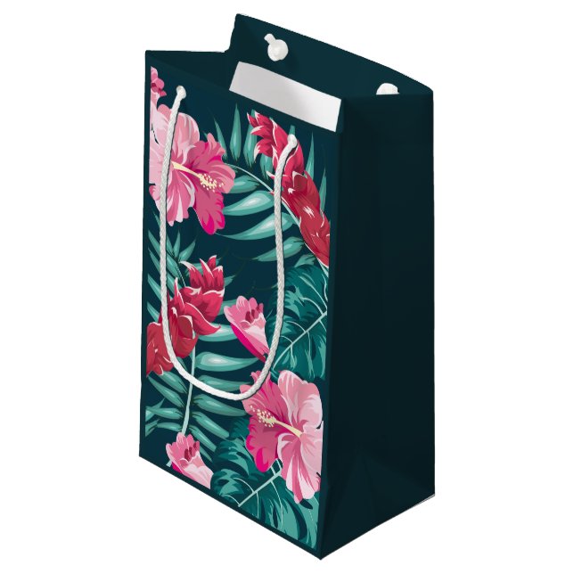 Petit Sac Cadeau Conception florale d'été exotique (Devant Angle)