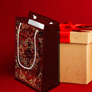 Petit Sac Cadeau Conception orientale de couverture dans rouge