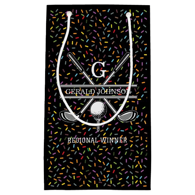 Petit Sac Cadeau Confetti Golf Monogramme Confetti sur mesure (Devant)