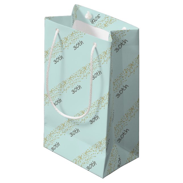 Petit Sac Cadeau Confettis pour 30e anniversaire (Devant Angle)