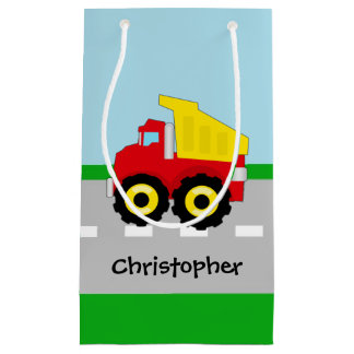 Petit Sac Cadeau Construction Dumptruck de garçons d'enfants