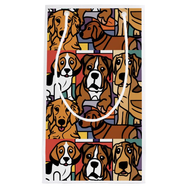 Petit Sac Cadeau Cool Funny Secourir Chiens Générique Abstrait (Devant)
