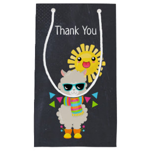 Petit Sac Cadeau Cool Llama et souriant Kawaii Sun Merci