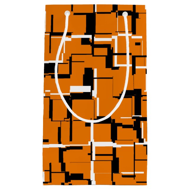 Petit Sac Cadeau COOL orange noir blanc (Devant)