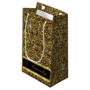 Petit Sac Cadeau Copie de confettis de parties scintillantes d'or