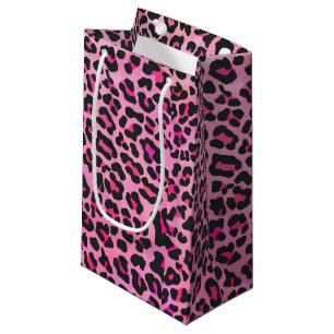 Petit Sac Cadeau Copie de noir et de roses indien de léopard