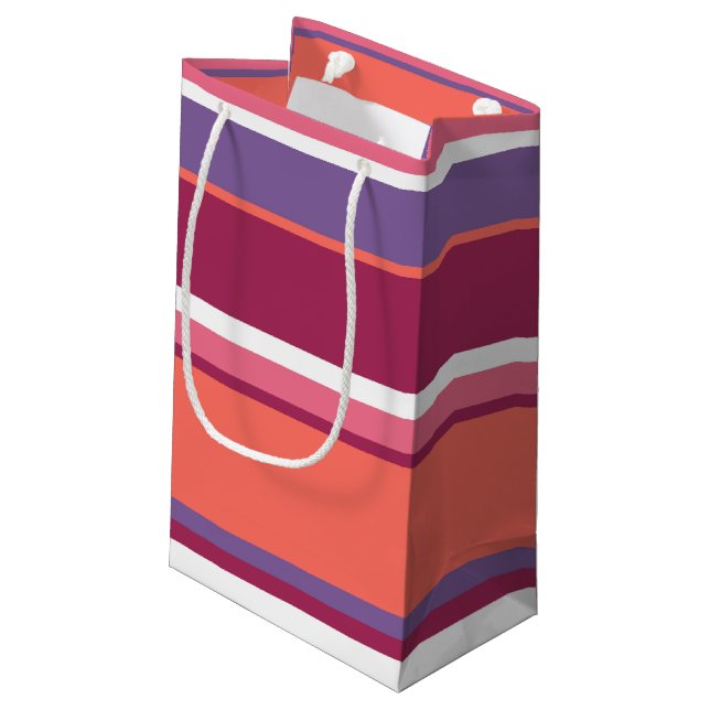 Petit Sac Cadeau Corail vivant, rouge et violet (Dos Angle)