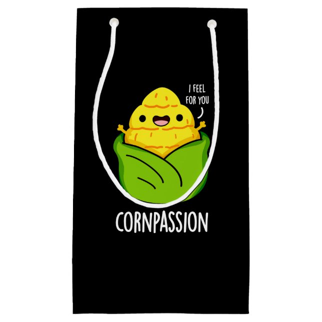 Petit Sac Cadeau Cornpassion Funny Compassionate Corn Pun Dark BG (Devant)