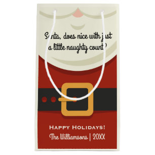 Petit Sac Cadeau Costume drôle du père noël de Noël vilain ou Nice