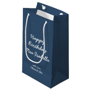 Petit Sac Cadeau Couleur de tendance Sérieux Bleu Personnalisé Peti