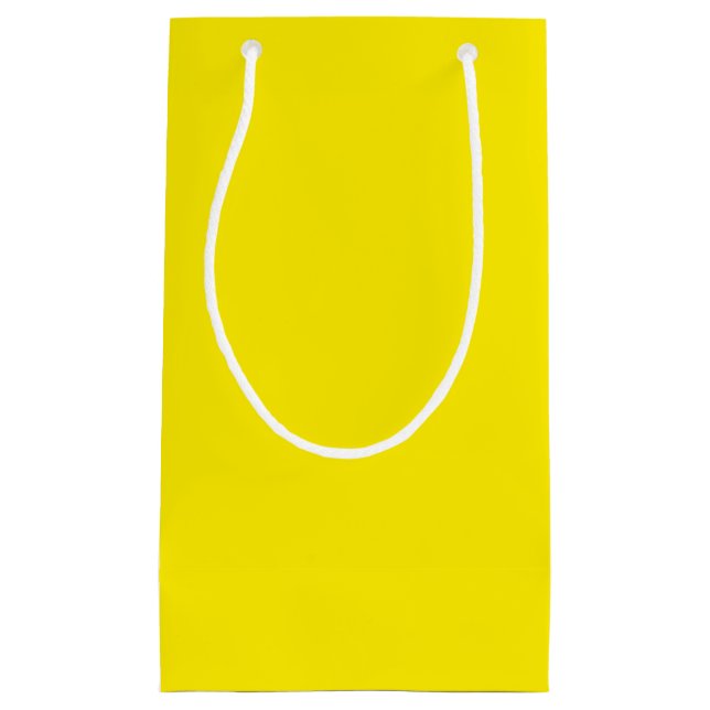 Petit Sac Cadeau Couleur jaune soleil uni (Devant)