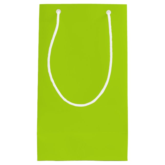 Petit Sac Cadeau Couleur vert citron uni (Devant)