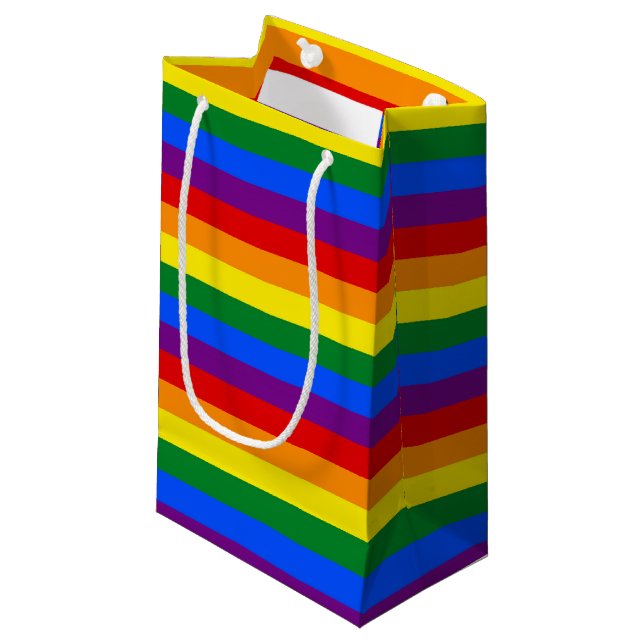 Petit Sac Cadeau COULEURS DE DRAPEAU PLANIFIÉ + vos idées (Devant Angle)