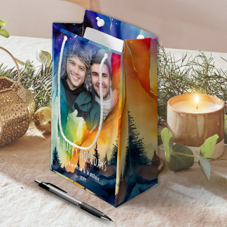 Petit Sac Cadeau Couple gay Notre première photo de Noël