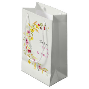 Petit Sac Cadeau Couronne de fleurs d'orchidées sauvages rose pourp