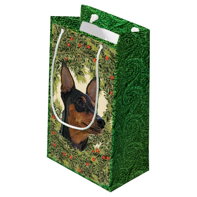 Petit Sac Cadeau Couronne miniature Pinscher (Dos Angle)