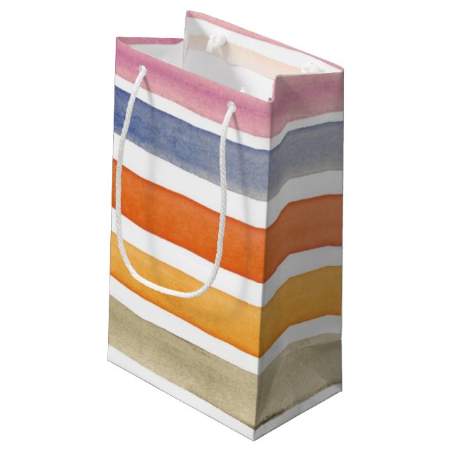 Petit Sac Cadeau Courses peintes à la main de brosse d'aquarelle, (Dos Angle)