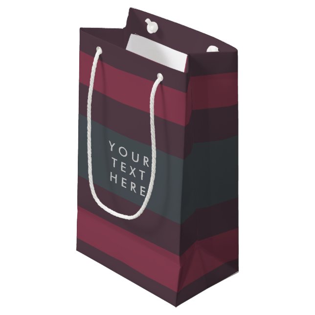 Petit Sac Cadeau Coutume rayée de baie et d'essence (Devant Angle)