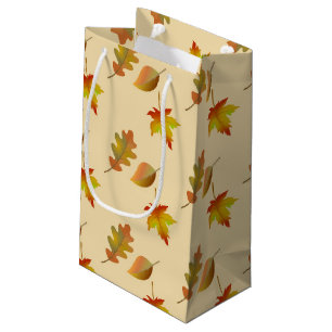 Petit Sac Cadeau Cozy autumn maple leaves oak leaves