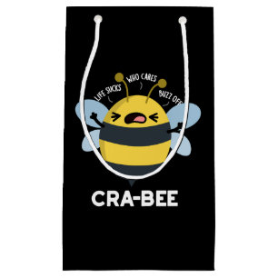 Petit Sac Cadeau Cra-bee Funny Crabby Bee Pun Dark BG