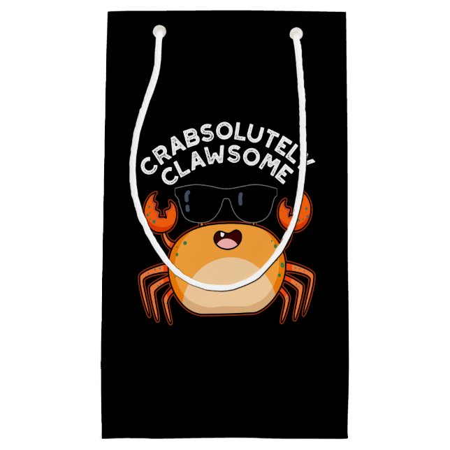 Petit Sac Cadeau Crabe Clawsome Funky Crab Pun Dark BG (Devant)